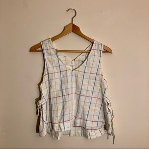 Madewell sleeveless picnic print tank top